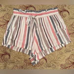 Aeropostale High Waist Striped Shorts. Light Linen Material. Size M
